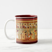 Oude Egyptische Boek van de Dood. Tweekleurige Koffiemok (Links)