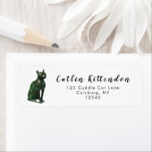 Oude Egyptische bronzen kat Fine Art Etiket (Insitu)