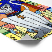 Oude Egyptische Cat Mini Folk Art Poster (Hoek)