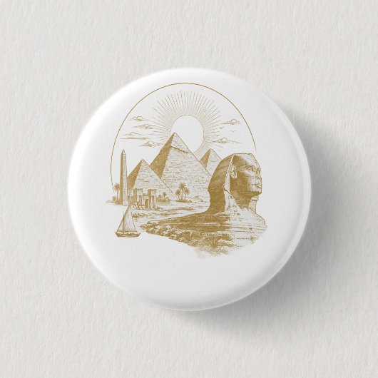 Oude Egyptische Collectie Ronde Button 3,2 Cm (Voorkant)