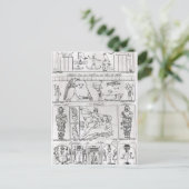 Oude Egyptische en Perzische Briefkaart (Staand voorkant)