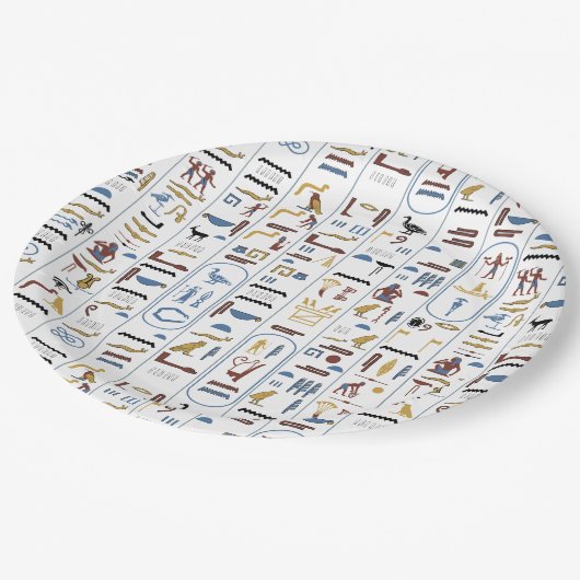 Oude Egyptische farao Hieroglyphs Papieren Bordje (Gekanteld)