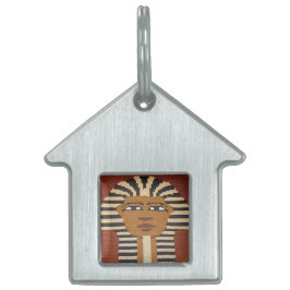 Oude Egyptische Farao King Tut Brown Crochet Huisdieren Naamplaatje