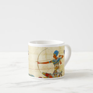 Oude Egyptische Farao Ramses II Paarden papyrus Espresso Kop
