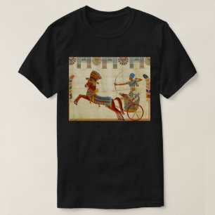 Oude Egyptische farao Ramses II Paarden papyrus T-shirt