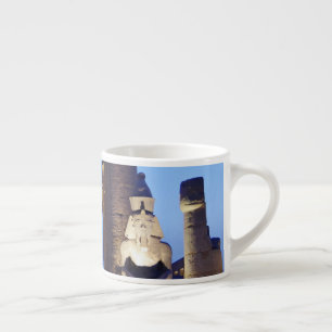 Oude Egyptische Farao Ramses Reuzenstandbeeld Karn Espresso Kop