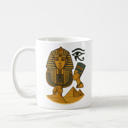 Oude Egyptische Farao Symbolen Koffiemok (Links)