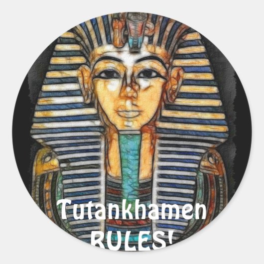 Oude Egyptische Farao Tutankhamen Ronde Sticker (Voorkant)