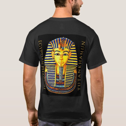 Oude Egyptische Farao Tutankhamun Gold Mask T-S T-shirt (Achterkant)