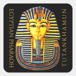 Oude Egyptische Farao Tutankhamun Gold Mask Vierkante Sticker