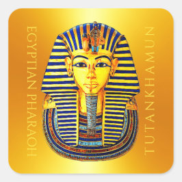 Oude Egyptische Farao Tutankhamun Gold Mask Vierkante Sticker