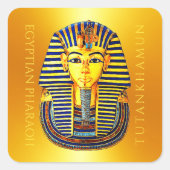 Oude Egyptische Farao Tutankhamun Gold Mask Vierkante Sticker (Voorkant)