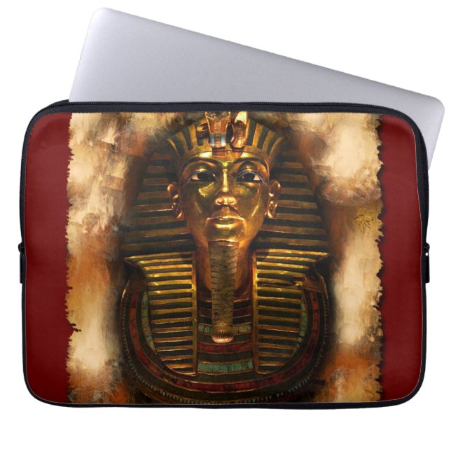 Oude Egyptische Farao Tutankhamun-laptophoes Laptop Sleeve (Voorkant)