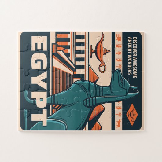 Oude Egyptische faraonic Legpuzzel (Horizontaal)