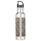 Oude Egyptische Farao's Hiërogliefen Gravering Tek Waterfles (Achterkant)