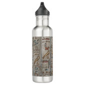 Oude Egyptische Farao's Hiërogliefen Gravering Tek Waterfles (Rechts)