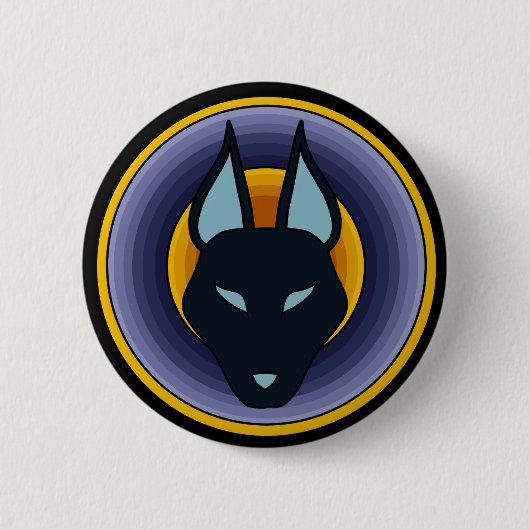 Oude Egyptische God Anubis Logo Button (Voorkant)