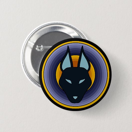 Oude Egyptische God Anubis Logo Button (Voorkant /achterkant)
