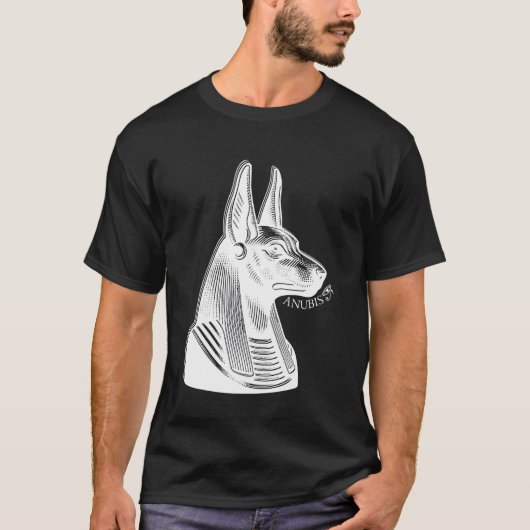 Oude Egyptische god Anubis Oog van Horus Kemet Egy T-shirt (Voorkant)