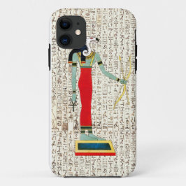 Oude Egyptische God Geb hiërogliefen ontwerp iPhone 11 Hoesje