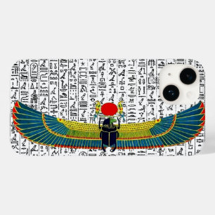 Oude Egyptische God Scarab hiërogliefen ontwerp Case-Mate iPhone 14 Hoesje