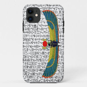 Oude Egyptische God Scarab hiërogliefen ontwerp iPhone 11 Hoesje