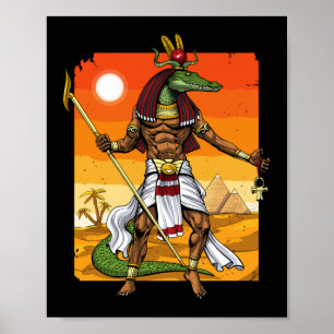 Oude Egyptische God Sobek Poster