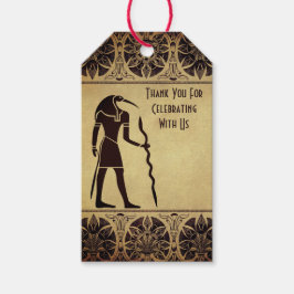 Oude Egyptische God Thoth gouden bruiloft Cadeaulabel