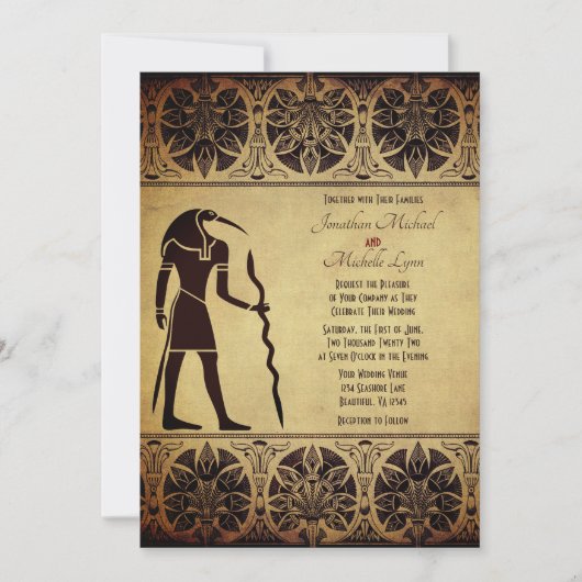 Oude Egyptische God Thoth gouden bruiloft Kaart (Voorkant)