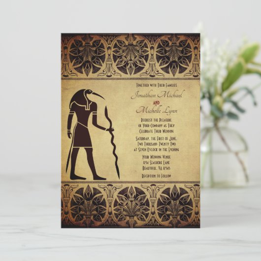 Oude Egyptische God Thoth gouden bruiloft Kaart (Staand voorkant)