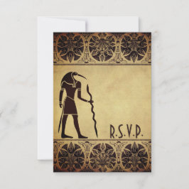 Oude Egyptische God Thoth gouden bruiloft RSVP Kaartje