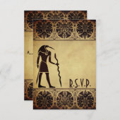 Oude Egyptische God Thoth gouden bruiloft RSVP Kaartje (Voorkant / Achterkant)