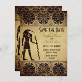 Oude Egyptische God Thoth gouden bruiloft Save The Date (Voorkant / Achterkant)