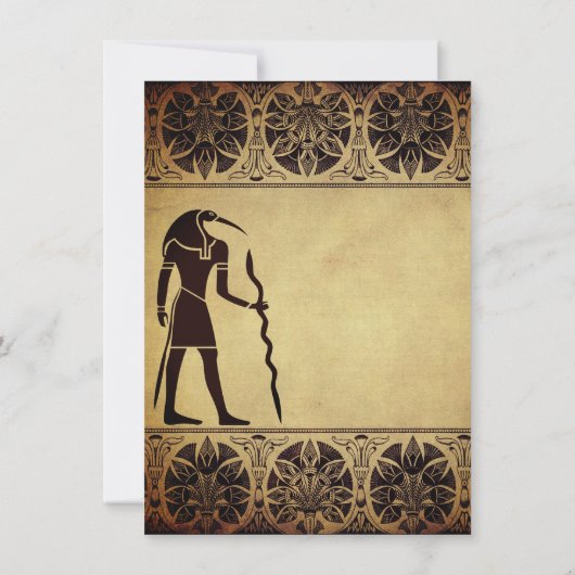 Oude Egyptische God Thoth gouden bruiloft Save The Date (Achterkant)