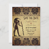 Oude Egyptische God Thoth gouden bruiloft Save The Date (Voorkant)
