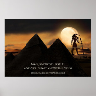 Oude Egyptische god Thoth, Pyramids en Proverb Poster