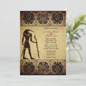Oude Egyptische God Thoth, Quill en inkt bruiloft Kaart (Staand voorkant)