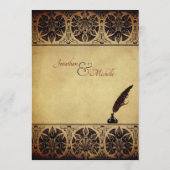 Oude Egyptische God Thoth, Quill en inkt bruiloft Kaart (Achterkant)