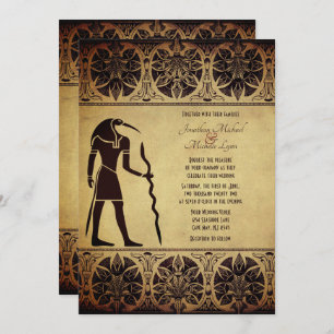 Oude Egyptische God Thoth, Quill en inkt bruiloft Kaart