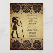Oude Egyptische God Thoth, Quill en inkt bruiloft Kaart (Voorkant)