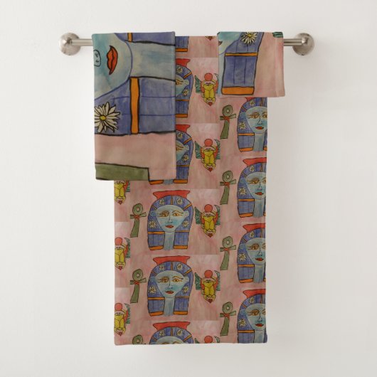 Oude Egyptische goddess Towel Set Bad Handdoek (Insitu)