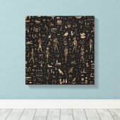 Oude Egyptische goden en hiërogliefen Canvas Afdruk (Insitu (Houten vloer))