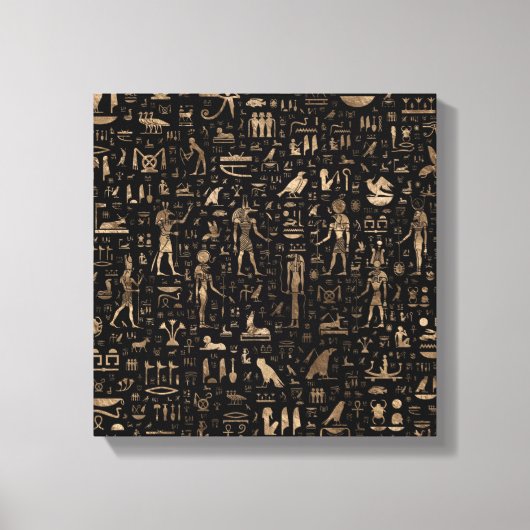Oude Egyptische goden en hiërogliefen Canvas Afdruk (Voorkant)