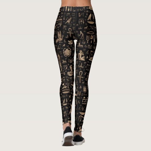 Oude Egyptische goden en hiërogliefen Leggings (Achterkant)