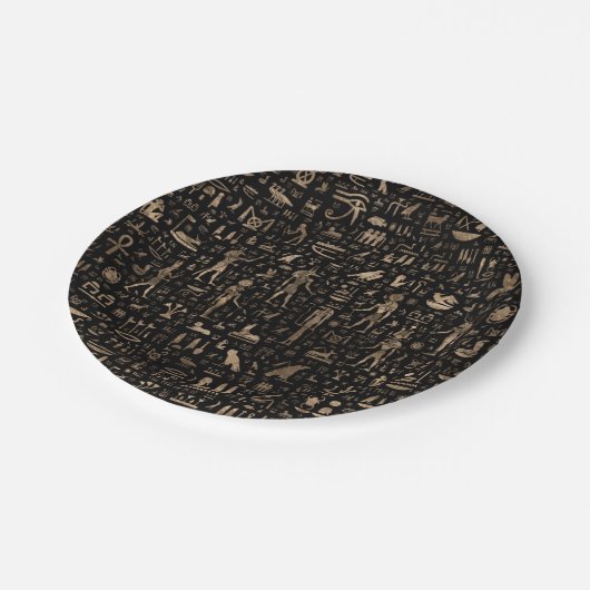 Oude Egyptische goden en hiërogliefen Papieren Bordje (Gekanteld)