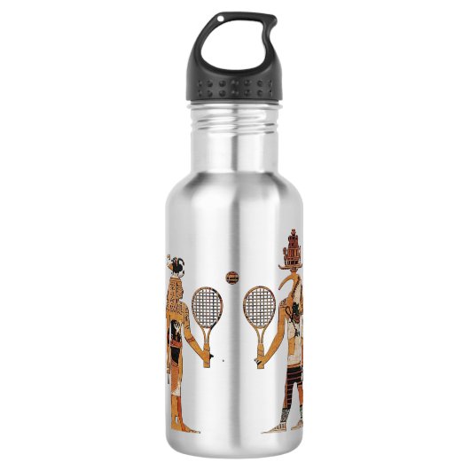 Oude Egyptische goden Tennis Funny Water Bottle Waterfles (Voorkant)