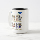 Oude Egyptische goden Tweekleurige Koffiemok (Voorkant links)