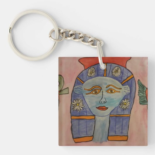 Oude Egyptische Godin Acryl Sleutelhanger (voorkant)