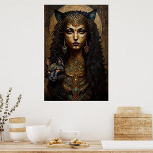 Oude Egyptische godin Bastet Poster