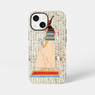 Oude Egyptische Godin Hathor Hiërogliefen iPhone 13 Mini Hoesje